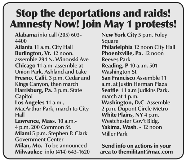 Mayday actions