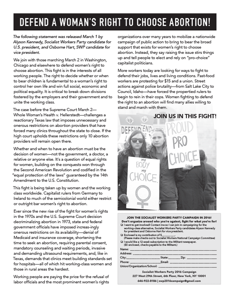  Right of Women's Right to Choose Abortion